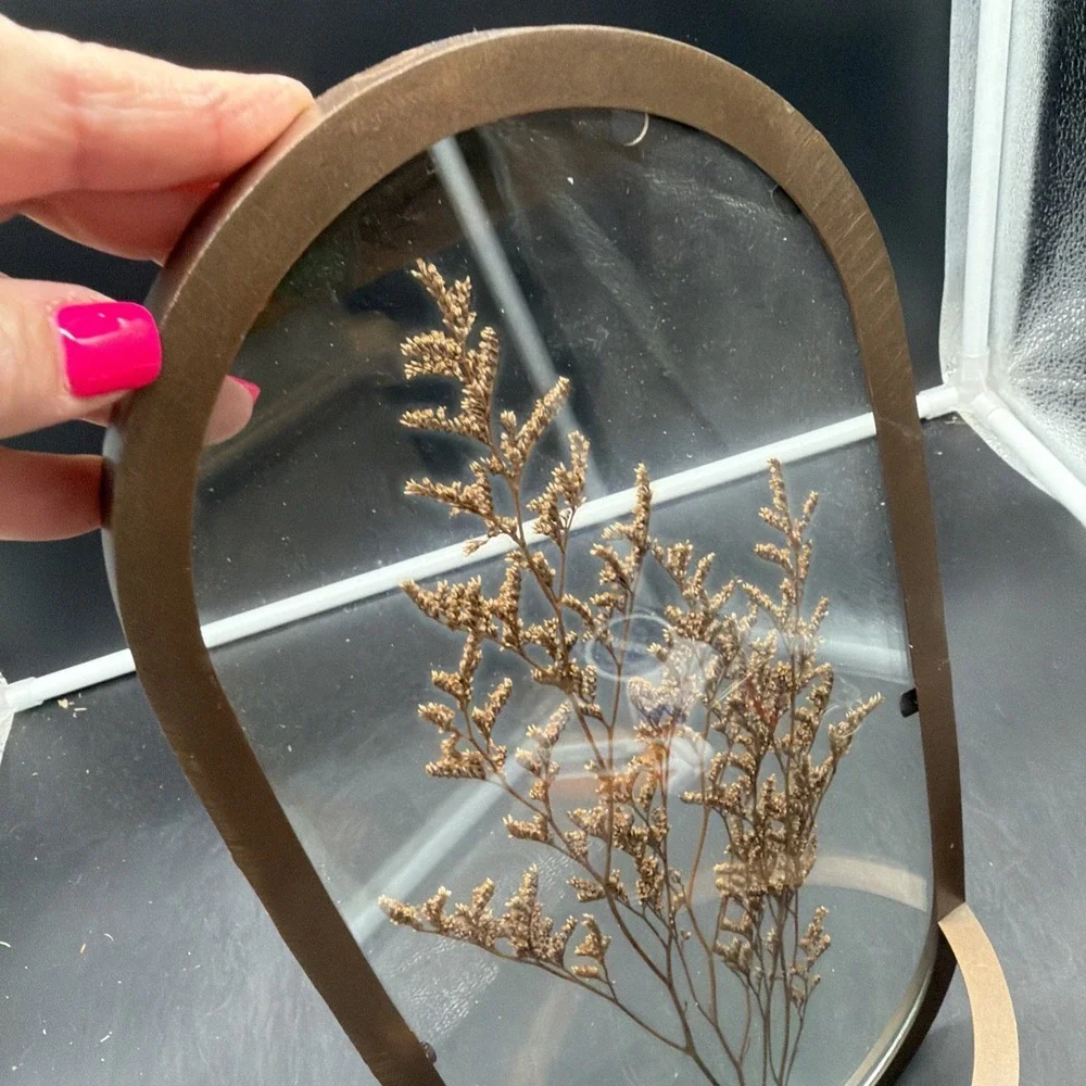 Dried Flowers Glass Metal Arched Wall Sconce Taper Candle Holder Boho Farmhouse